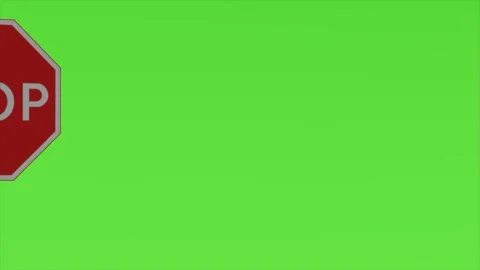 Stop Sign Icon Green Screen Animation Stock Footage 346442815