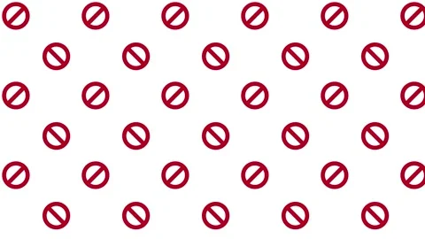 Stop sign icon Minimal Motion art seamless pattern 4k motion design animation Video stock 153619985