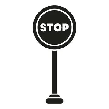 Stop sign icon representing traffic prohibition and warning Stock Illustration