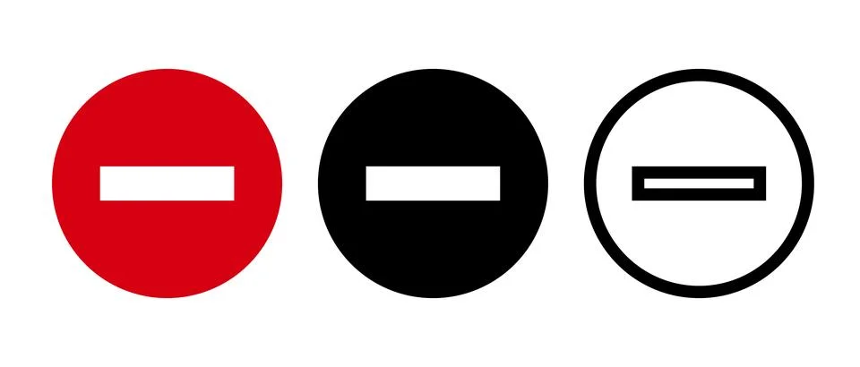 Stop sign icon set. Vector. Stock Illustration