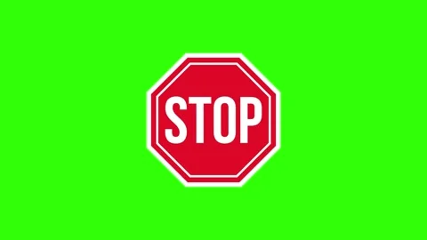 Stop Sign Icon Symbol on Green Background Stock Footage 315073725