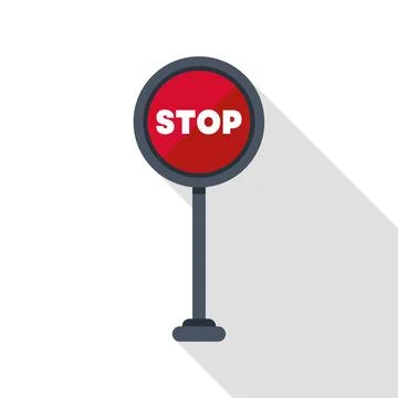 Stop sign icon vector flat design illustration Stock Illustration