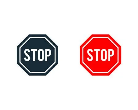Stop Sign Icon Vector Logo Template Illustration Design 스톡 일러스트
