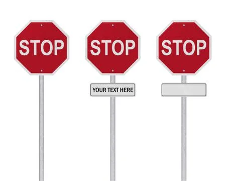 STOP Sign - Isolated - Blank Stock Illustration