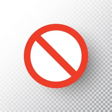 Stop sign isolated on transparent background. Red road no sign. Traffic regul Stock Illustration