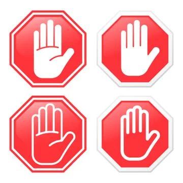 Stop sign isolated on white background. Vector illustration. Stock Illustration