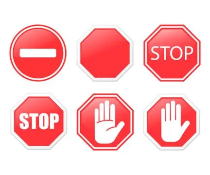 Stop sign isolated on white background. Vector illustration. Stock Illustration