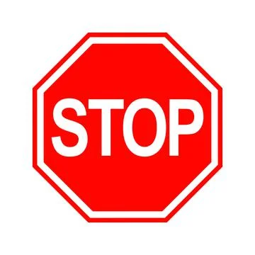 Stop Sign isolated on white background. Vector illustration Illustrazione stock