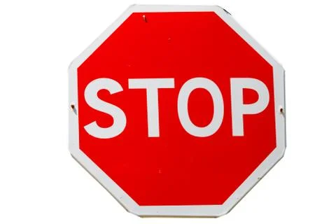 Stop sign isolated on white background Stock Photos
