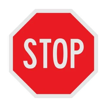 Stop sign isolated on white Illustrazione stock