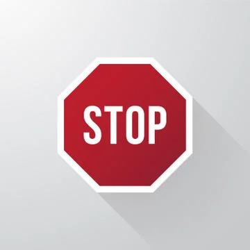 Stop sign with long shadows Stock Illustration