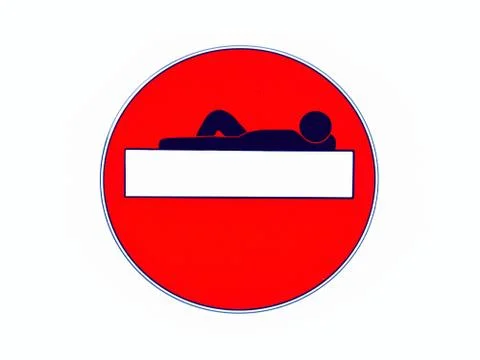 Stop Sign Man Sleeping on White Bar Stock Illustration