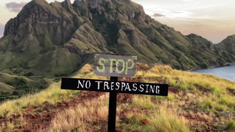 A stop sign on the mountain handheld camera movement Stock Footage 276164552