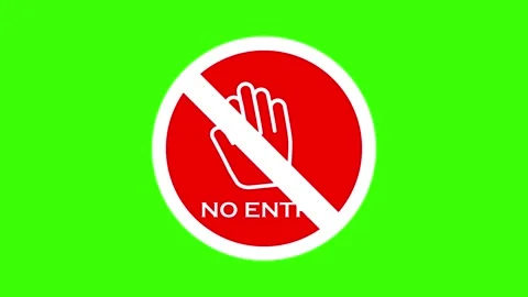 Stop sign no entry prohibited animated sign no entry hand stop shaking 4k g.. Stock Footage 325022314