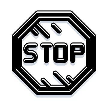 Stop sign octagon traffic warning symbol Stock Illustration