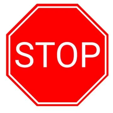 Stop sign or stop symbol isolated with  the white background. Stock Illustration