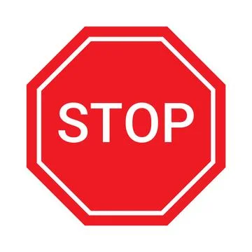 Stop sign is prohibited, Stop traffic sign, red vector illustration for apps and Stock Illustration