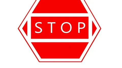 Stop sign. Red and white. Stock Footage 291409939