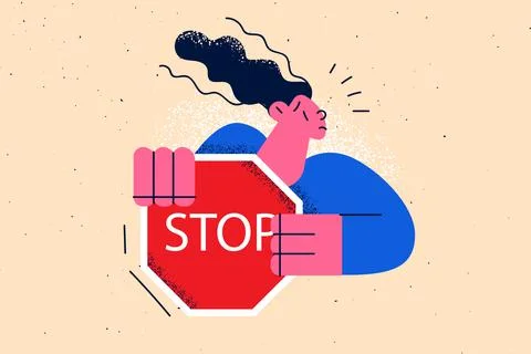 Stop sign, refusal, warning concept Stock Illustration