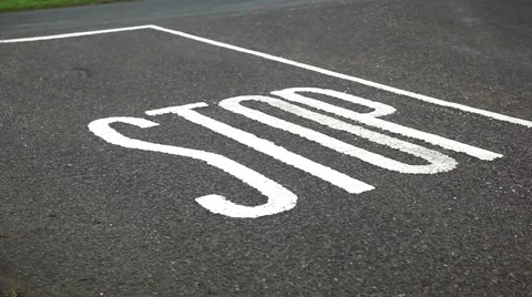 Stop sign in road 스톡 동영상 45159631