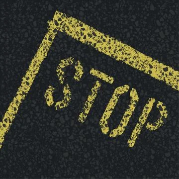 Stop sign on road. vector Stock-Illustration