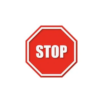 Stop sign with shadow in flat style Stock Illustration