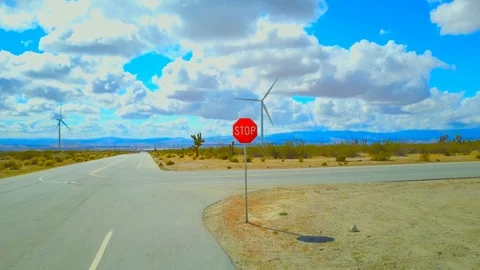 Stop sign shot with drone Stock Footage 86585970