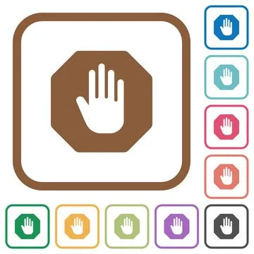 Stop sign simple icons Stock Illustration