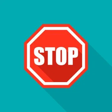 Stop sign. Stop icon isolated on white background. Vector illustration. Stock Illustration