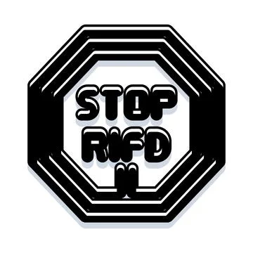 Stop sign with stop rfid text for privacy Stockillustratie
