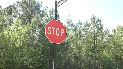 Stop Sign on Street Stock Footage 274573746