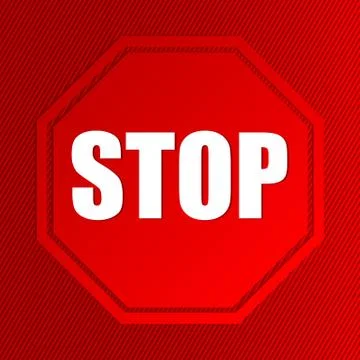 Stop sign with striped background Stock Illustration