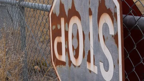 Stop Sign, Upside Down Stock Footage 260982064
