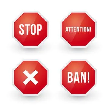 Stop sign with various content イラスト素材