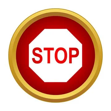 Stop sign vector button indicating restriction Stock Illustration