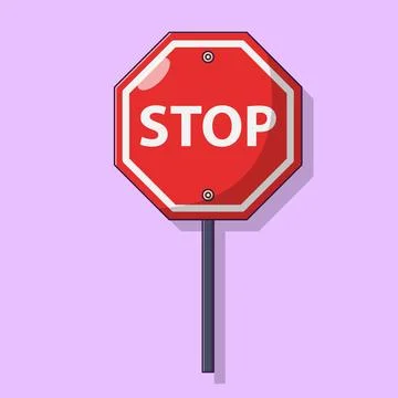 Stop Sign Vector Icon Illustration with Outline for Design Element, Clip Ar.. 스톡 일러스트