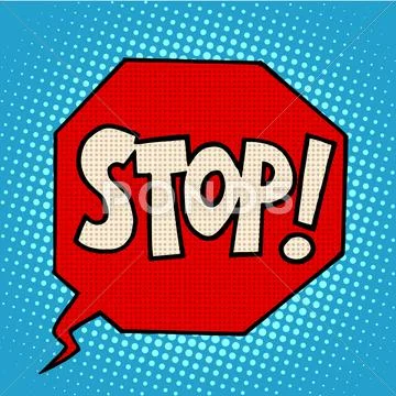 Stop sign warning symbol Stock Illustration