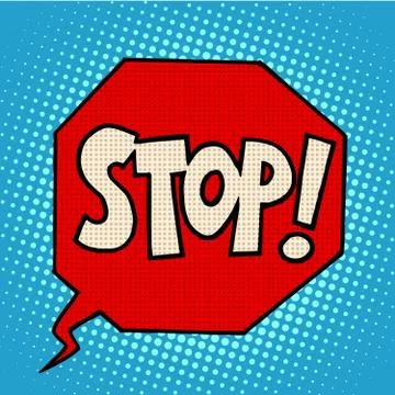 Stop sign warning symbol Stock Illustration