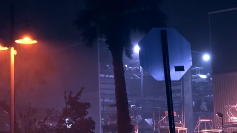 Stop Sign Waves In The Wind During Hurricane Matthew Stock Footage 107050905