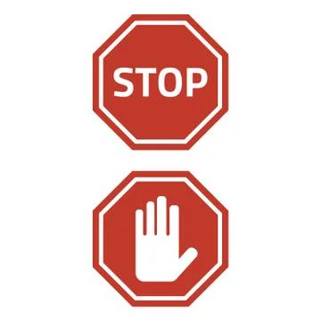 Stop sign on white background. Stock Illustration