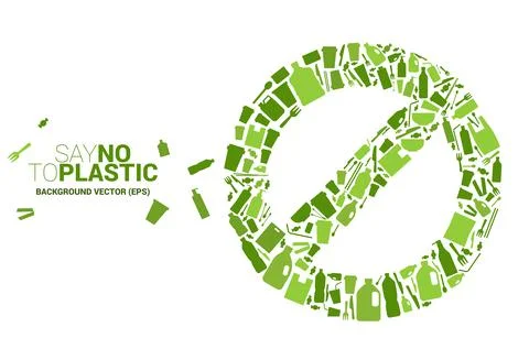Stop signage from plastic package and product icon. background for take care  Stock Illustration