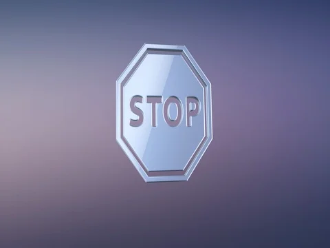 Stop Silver 3d Icon Video stock 69781031