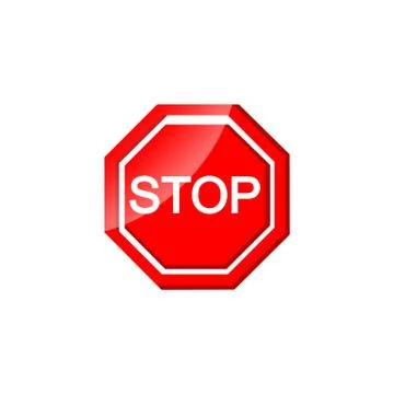 Stop sing or road symbol icon in red on isolated white background. EPS 10 vec Stock Illustration