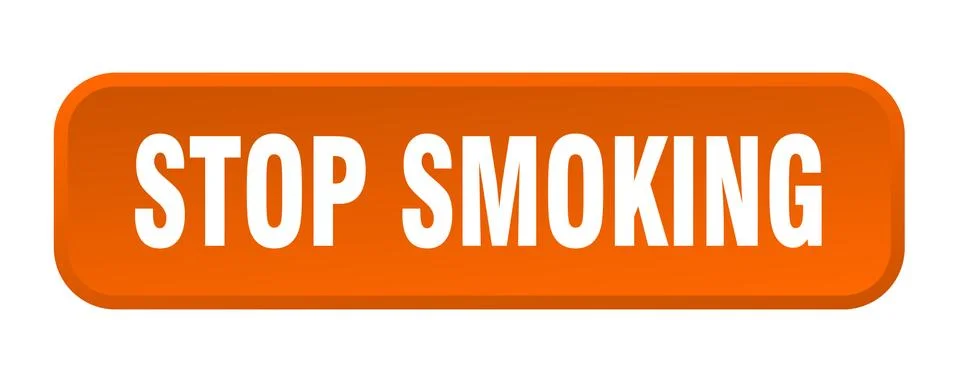 Stop smoking button. stop smoking square 3d push button Illustrazione stock