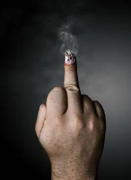 Stop smoking concept. cigarette like a middle finger Stock Illustration