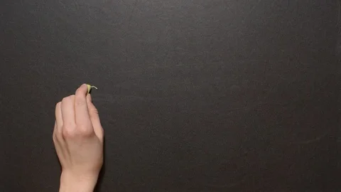 Stop smoking. A hand writes the word by light green chalk on a black board Stock Footage 127296166