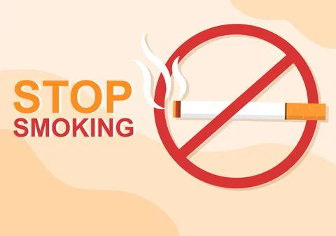 Stop Smoking or No Cigarettes for Fight Against Unhealthy Smoker Habit, Medic Stock Illustration