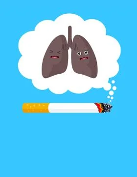 Stop smoking poster, World no tobacco day. Smoking is harmful to human organs. Stock Illustration