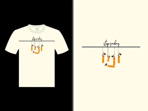 Stop Smoking Vector T-Shirt Design Stock Illustration