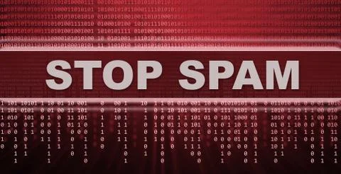 Stop spam concept, technology background Illustration